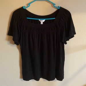Black ruffle top